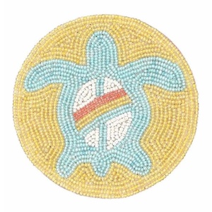 High Quality Flower Design <b>Glass</b> Beaded Coaster <b>Glass</b> Beaded Coasters for Drinks Coasters for Dinning & Coffee <b>Table</b> Decoration - Product Image 2