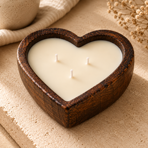 Bougie décorative moderne BuildtoSuit, faite à la main, biologique, à combustion longue durée, en cire de soja, parfumée, en bois, 6 x 6 pouces - Product Image 1