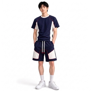 Conjunto de Camiseta y Pantalones Cortos para Hombre, Premium, Poliéster/Algodón, Bloques de Color, 220GSM, Secado Rápido, Transpirable, Corte Regular, Personalizable - Product Image 1