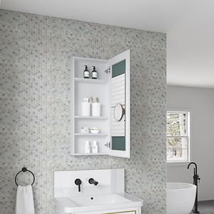 Frameless 15 "W X 36" H superficie bagno armadietto dei medicinali con apertura a destra porta per il bagno specchi - Product Image 3