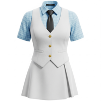 Ensembles d'uniformes scolaires pour filles, sur mesure, de haute qualité, professionnels, avec chemise à manches courtes, veste, jupe, confortables