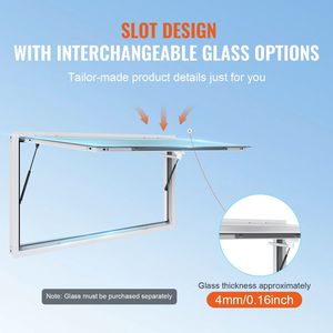 Ventana de Concesión de Aleación de Aluminio de 64"x40" para Camiones de Comida con Toldo, Gancho de Arrastre para Puerta y Soporte de 85 Grados - Product Image 3