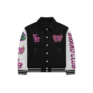 High Quality Custom Letterman Varsity Baseball Jacket for Plus Size Men Winter Casual Stand Silk Woolen Men's Jackets - Product Image 1