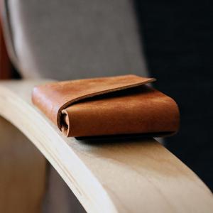 Vegetable Tanned Leather Stitchless <b>Wallet</b> Minimalist Slim Card Holder No Stitch Genuine Leather <b>Small</b> Purse SLW-0008 - Product Image 3