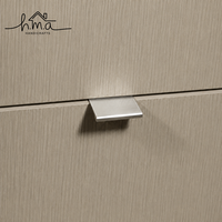Poignée de tiroir et de placard moderne et minimaliste en argent brossé, profil élégant, pour meubles et maison