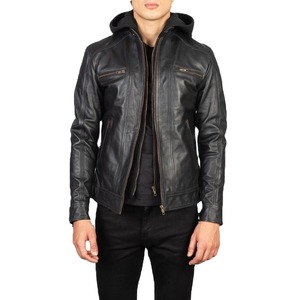 Chaqueta Acolchada de Cuero Vacuno Genuino para Hombre, de Alta Calidad, Personalizada, con Cierre, Tinte Liso, de Alta Gama, para Invierno, Tallas Grandes - Product Image 3