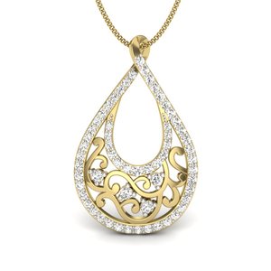 Luxury 18K <b>Gold</b> Diamond Pendant With Round Brilliant Cut Natural Diamonds Women's Everyday Wear Jewelry GIA Certified - Product Image 3