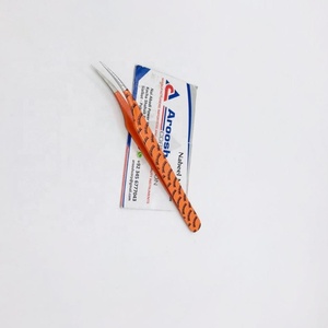 Pince à épiler professionnelle de volume pour cils en acier inoxydable d'isolation orange de haute qualité - Product Image 6