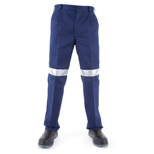 Pantalons de travail de classe 2 pour hommes, design personnalisé, bleu avec bandes réfléchissantes, dernière tendance - Product Image 1