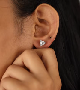 Pendientes de Diamantes Trilliant de Lujo, Cultivados en Laboratorio, Certificados por IGI, Color D E F, Claridad VVS VS, Oro, Oro Rosa, Oro Blanco, Plata - Product Image 6