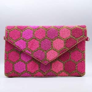 Bolso de mano con cuentas bordadas, elegante y hecho a mano, para fiesta, bolso de noche con cuentas, elegante cartera de mano con cuentas. - Product Image 5