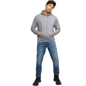 Sudadera con Capucha Gris para Hombre, Corte Regular, Color Sólido, Informal, 100% Algodón, Tejido French Terry - Product Image 4