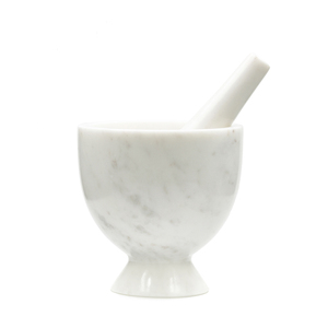 Grand Aura White Marble Mortar and Pestle Set Custom Design Herb Crusher and Spice <b>Grinding</b> Kitchen Tool Factory Wholesale Price - Product Image 5
