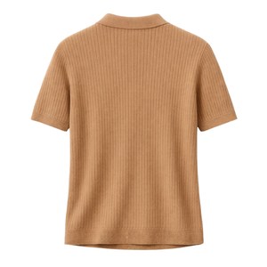 Polo en maille ondulée pour homme, manches courtes, coton premium texturé, coupe ajustée, décontracté et élégant, idéal pour l'été, vente en gros - Product Image 3
