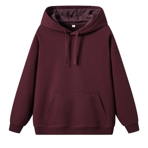 Unisex Fleece Hoodie Full Sleeve Solid Color Pullover With Pockets <b>Knitted</b> Cotton Sweatshirt - Product Image 2