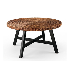 Water Hyacinth Round <b>Coffee</b> <b>Table</b> Wood <b>Leg</b> Minimalist <b>Coffee</b> <b>Table</b> <b>for</b> Indoor Outdoor Use from Vietnam - Product Image 1