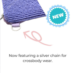 Bolso de mano mini con cuentas hecho a mano para mujer, diseño de texto, monedero con cremallera, bandolera, proveedor OEM - Product Image 3