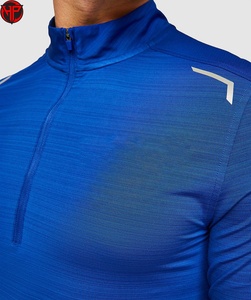 เสื้อยืดกีฬาผู้ชายคุณภาพสูงแบบรัดรูป คอซิป แขนยาว เสื้อยืดออกกำลังกายผู้ชาย เสื้อยืดระบายอากาศอุ่นสบายสำหรับผู้ชาย - Product Image 5