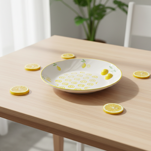 Plato Lateral de Porcelana Fina de Primera Calidad 3460985B-20, Nuevo, con Estampado de Limón Amarillo y Espiral - Product Image 6