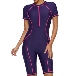 Maillot de bain personnalisé pour équipe avec short, 220 grammes, Spandex Nylon, sans couture, col rond, tenue de sport - Product Image 2