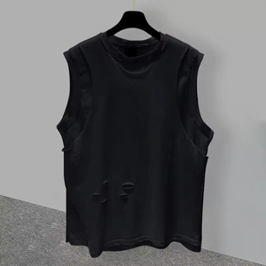 Débardeur de musculation pour homme, épaules larges, sans manches, 100% coton, gilet de sport, tee-shirt de musculation, chemise d'entraînement athlétique respirante - Product Image 2