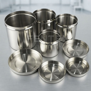 Pot à pommade en acier inoxydable FENTEX avec couvercle, récipient de stockage médical, utilisation en laboratoire - Product Image 2