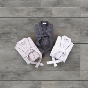 Albornoz de Hotel Bearfit para Parejas Adultas, 100% Algodón, Color Liso, Secado Rápido, Tejido, Largo, Primavera/Otoño, Blanco - Product Image 2