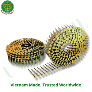 Clous à vis de 1-3/4 pouces avec tige filetée, revêtement jaune, pour pistolet à clous pneumatique, utilisation pour palettes, prix de gros, provenant d'usine vietnamienne - Product Image 2
