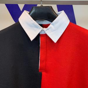 New Design White Down Collar <b>Long</b> <b>Sleeve</b> Rugby <b>Polo</b> <b>Shirts</b> Breathable Fabric Two Tone Color Button Front Regular Fit Rugby <b>Shirt</b> - Product Image 6