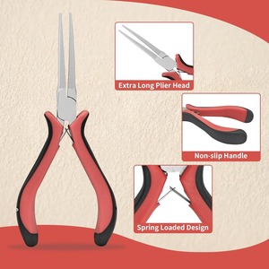5.5" <b>Mini</b> Long Nose <b>Pliers</b> Set – 5 Pack Spring Loaded Precision Needle Nose <b>Pliers</b> with Wire Cutter | 140mm Fine Tip Jewelry - Product Image 4