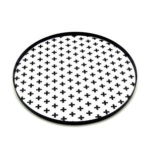 Plaque décorative en métal de forme ronde en aluminium Autocollant Meena Assiette de service pour vaisselle de table Fait à la main en vrac - Product Image 1