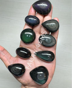 FAIJAN GEMS - Gemas Sueltas de Obsidiana Arcoíris Natural, Cabujón Pulido, Formas Variadas, Todos los Tamaños, Certificado por Terceros, Rajasthan - Product Image 6