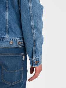 Men's Washed <b>Denim</b> Jacket Regular Fit Turn-down Collar Single Breasted Casual Autumn Cotton <b>Coat</b> - Product Image 5