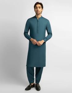 Elegante Shalwar Kameez Tradicional Indio de Algodón de Alta Calidad para Hombre |   Ropa para Fiestas y Eventos de Boda Sin Arrugas - Product Image 1