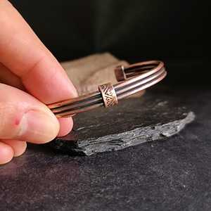 Oxidized <b>Copper</b> Wire Wrapped Bangle: Unisex Cuff <b>Bracelet</b> Style Solid <b>Copper</b> Cuff <b>Bracelet</b> Vintage Star Design Premium Quality - Product Image 6