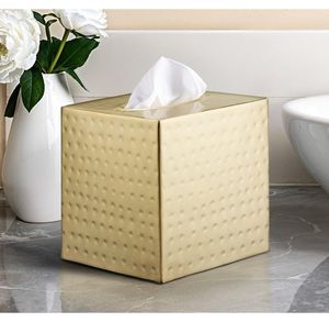 Caja de pañuelos metálica hecha a mano con diseño artístico único para decoración de hogar de lujo y uso como regalo. - Product Image 1