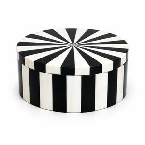 Caja de Joyería con Tapa de Madera y Resina Negra y Blanca, Porta Papel Decorativo para el Hogar, Hotel, Baño, Caja de Joyería con Tapa para Regalo - Product Image 1