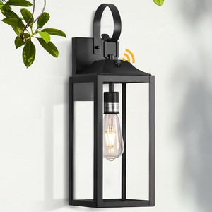 Black Metal Glass Wall <b>Lantern</b> Vintage Edison Bulb Outdoor Indoor Wholesale - Product Image 3