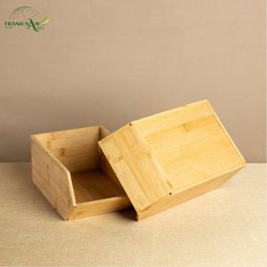 กล่องเก็บของไม้ไผ่แบบพับได้ทันสมัยอเนกประสงค์ ทนทานและเป็นธรรมชาติ - Product Image 5