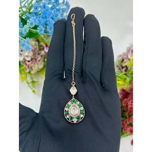 Taniya Moissanite Mang Tika-Indian Ethnic Artificial Brass Jewellery for Casual Wear - Product Image 3