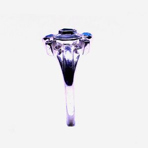 Wedding Wear 925 Sterling <b>Silver</b> Gold Plated Jewelry <b>Emerald</b> Blue Topaz White Topaz Gemstone Women Wear <b>Ring</b> - Product Image 1