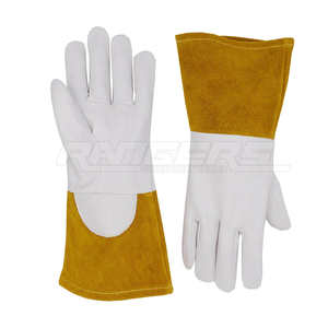 Gants de soudage robustes en cuir croûte résistants à la chaleur, gants de travail OEM personnalisés en gros pour la sécurité industrielle - Product Image 1