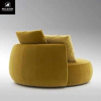 Fauteuil pivotant en tissu velours de haute qualité, fauteuil pivotant pour hall d'hôtel, canapé moderne, grand canapé rond