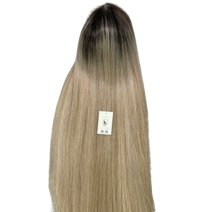 Perruques en cheveux humains ondulés vietnamiens lisses sans colle avec mèches, pour femmes noires, frontales en dentelle HD 13x6, vente en gros - Product Image 1