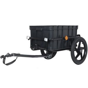 Remolque de Bicicleta 2 en 1 Negro con Cubierta Impermeable Extraíble, Carrito de Empuje y Remolque para Carga y Uso General en Bicicleta - Product Image 1