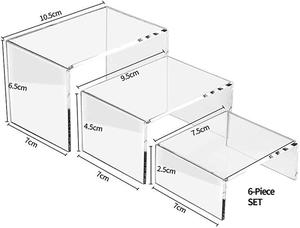 Custom High-End Freestanding Classic Transparent Plastic Glass <b>Corner</b> <b>Shelf</b> Riser Glossy Finish for Easy Assembly for - Product Image 5