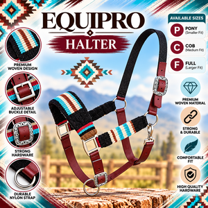 Cabestro Ajustable para Caballo Western de Cuero Marrón con Cabezalera de Nylon Negro con Cuentas - Product Image 2