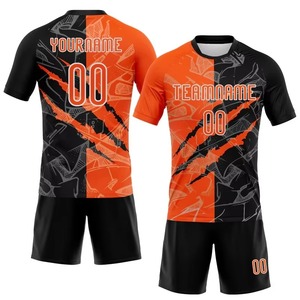 Conjunto de Camiseta de Fútbol Personalizada Amarilla y Negra con Estampado Sublimado, Nombre del Equipo, Número, Absorbe la Humedad, Unisex, Adulto, Manga Corta, Cuello Redondo - Product Image 6