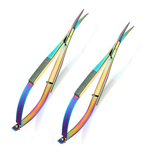 Ciseaux de beauté en acier inoxydable à lames courbées pour manucure, coupe des cils et soin des cuticules - pour droitiers - Product Image 1