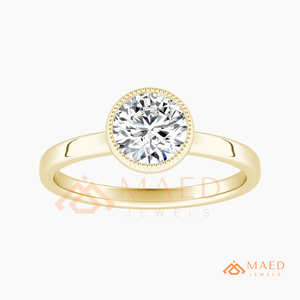 Anillo de compromiso de oro con moissanita de corte redondo para mujer, joyería nupcial minimalista, regalo - Product Image 6